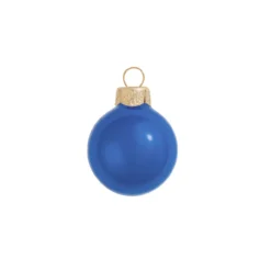 40ct Delft Blue Glass Pearl Christmas Ball Ornaments 1.5" (35mm)