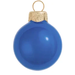 4ct Delft Blue Pearl Glass Christmas Ball Ornaments 4.75" (120mm)