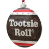 3.5" Silver And Brown "Tootsie Roll" Candy Logo Christmas Ornament