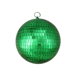 Shiny Green Mirrored Disco Christmas Ball Ornament 8" (200mm)
