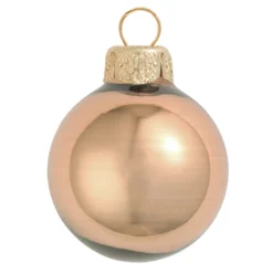 2ct Light Brown Glass Shiny Finish Christmas Ball Ornaments 6" (150mm)