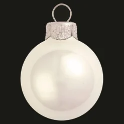4ct Polar White Pearl Glass Christmas Ball Ornaments 4.75" (120mm)