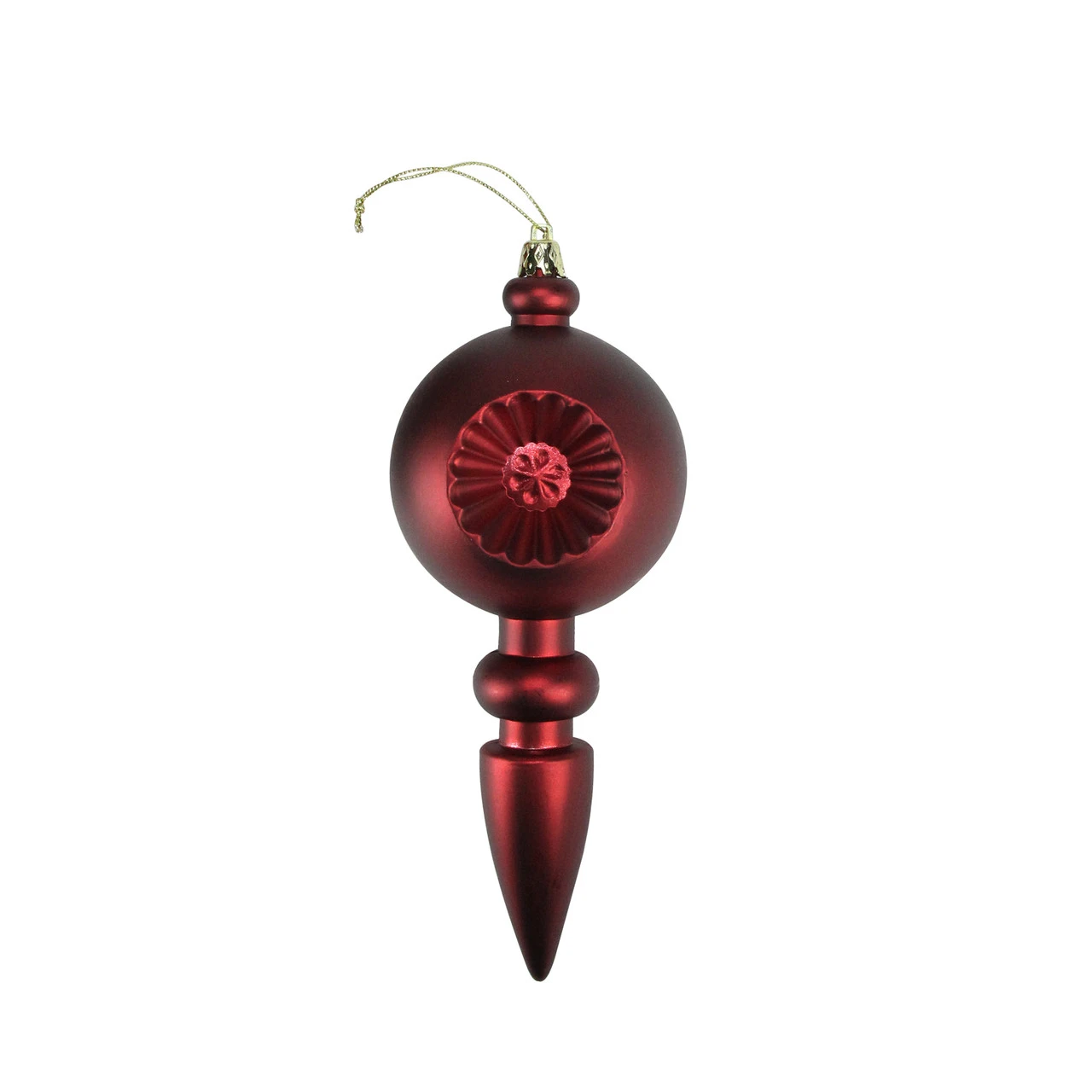4ct Burgundy Red Retro Reflector Shatterproof Christmas Finial Ornaments 7.5" 1 4ct Burgundy Red Retro Reflector Shatterproof Christmas Finial Ornaments 7.5"