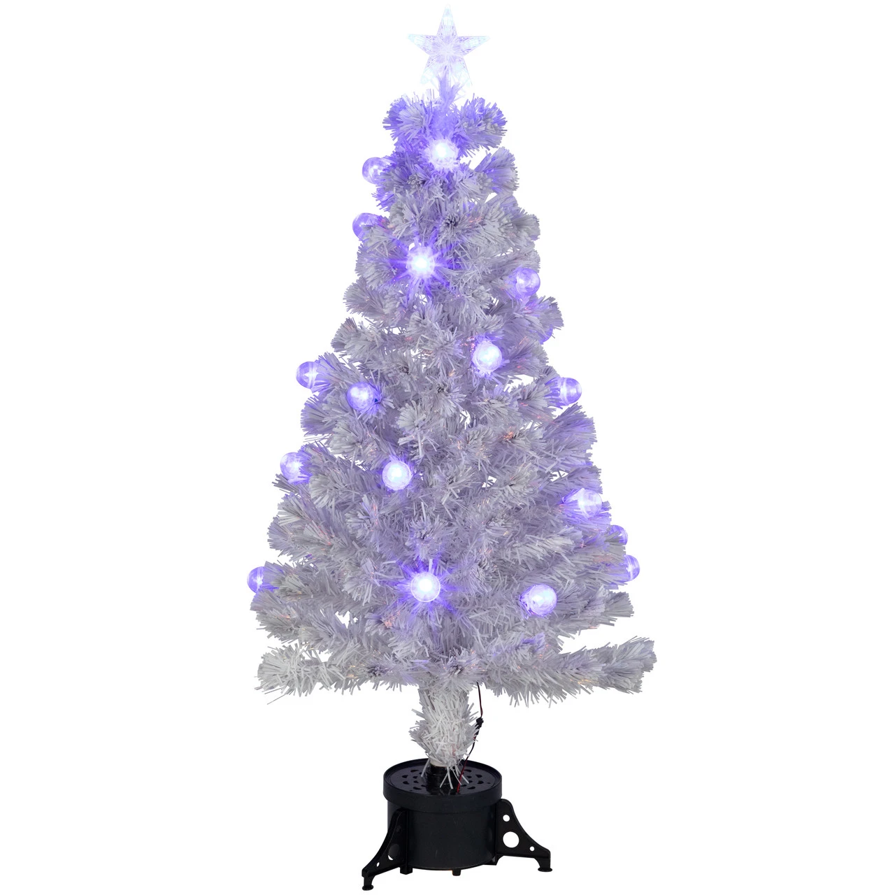 4' Pre-Lit Medium White Iridescent Fiber Optic Artificial Christmas Tree, Blue LED Lights 1 4' Pre-Lit Medium White Iridescent Fiber Optic Artificial Christmas Tree, Blue LED Lights