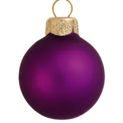 12ct Purple Glass Matte Finish Christmas Ball Ornaments 2.75" (70mm)